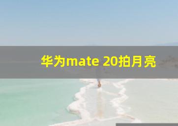 华为mate 20拍月亮